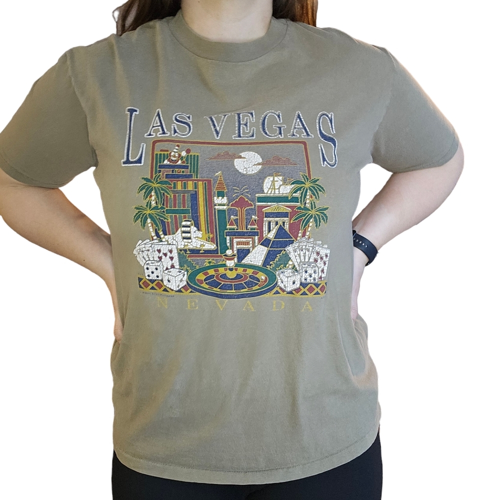 Vintage Robert Allan Sportswear Adult Large Las Vegas Nevada Single Stitch Tee
